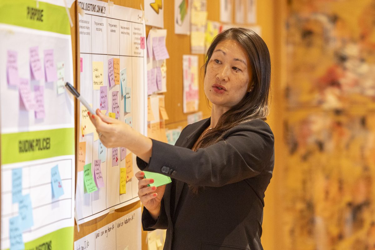 Heidi guiding the group through the Strategy Sprint